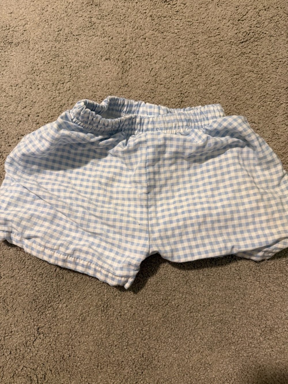 Light Blue Gingham Kids' Shorts